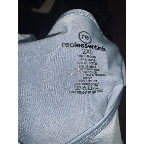 2XL RE Real Essentials Womens S S Round Neck T-Shirt Periwinkle Workout - Picture 11 of 12